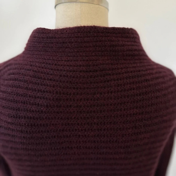 Marc Cain (German Brand) Sweater with Fringe in Deep Plum - NWT - Size Large - Picture 10 of 11